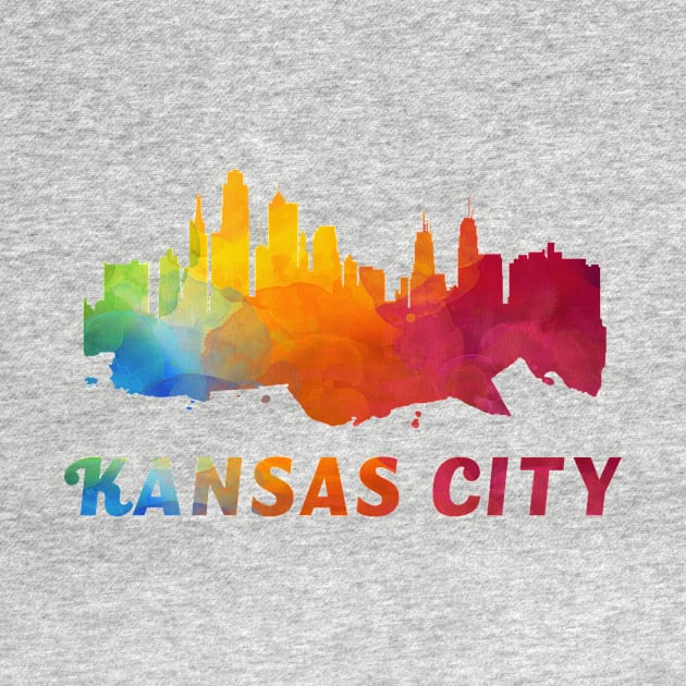 Kansas City Skyline Watercolor Style by ThirdEyeAerial